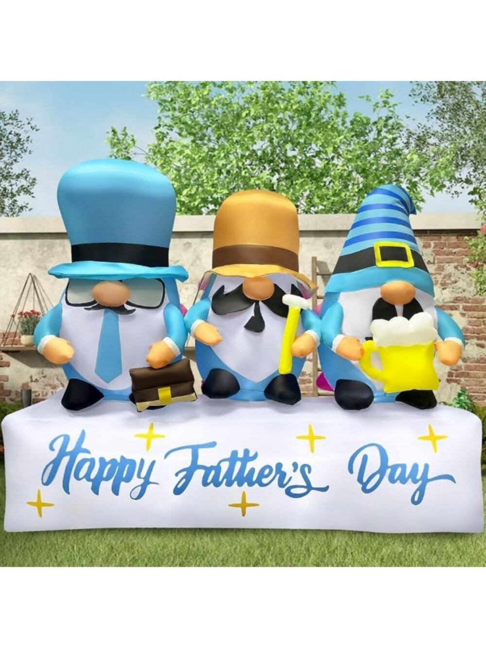 7FT Inflatable Gnome Decorations for Father's Day & Mother's Day, LED Lighted